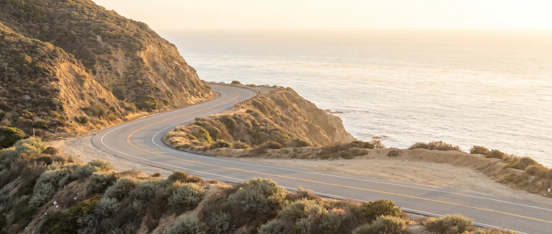 A coastal highway at first light, Southern California