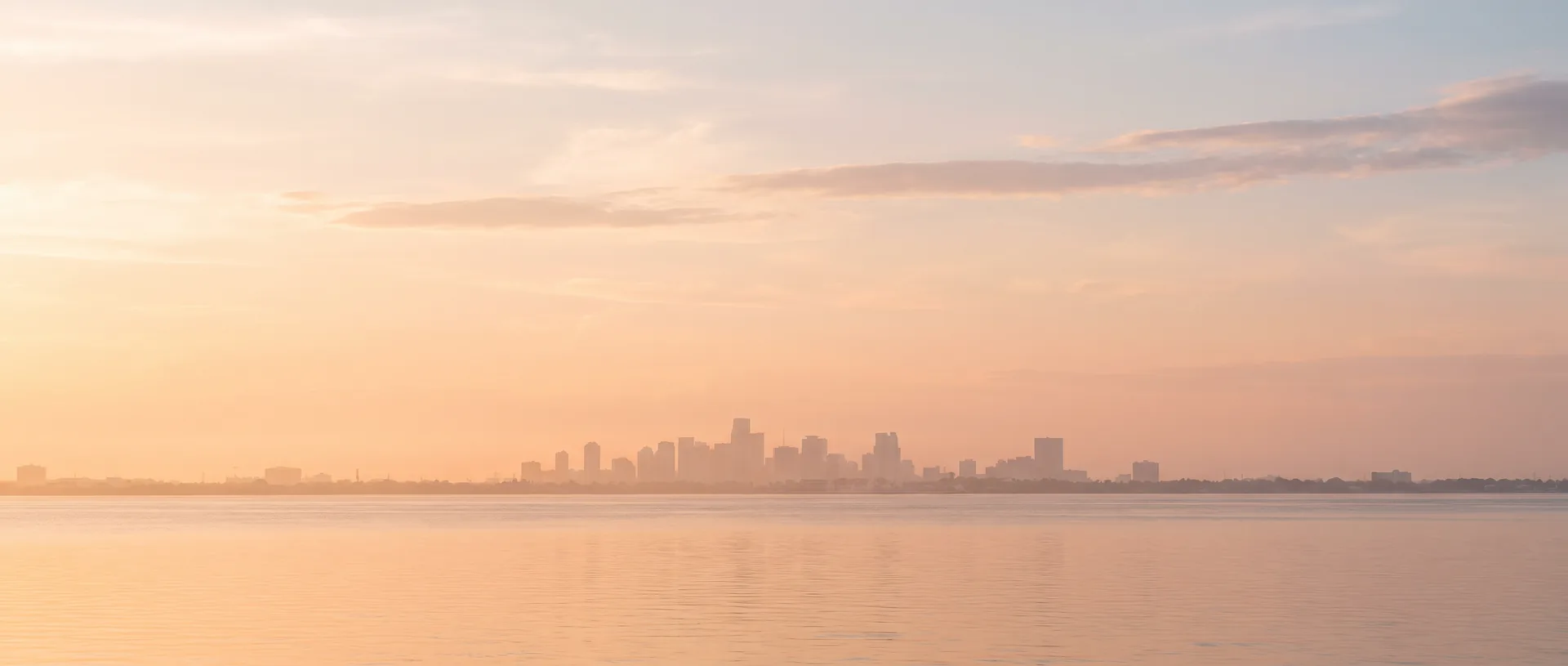 Warm early light over a southern skyline